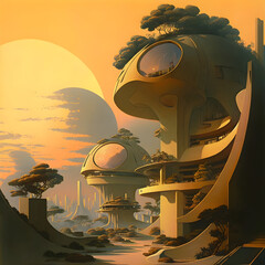 Solar Punk Future: A Futuristic Cityscape