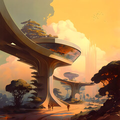 Solar Punk Future: A Futuristic Cityscape