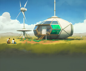 Solar Punk Future: Wind Energy and a Cloudy Sky