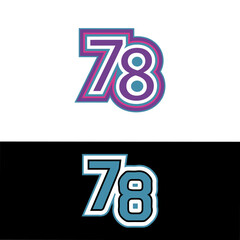 Racing Start Number 78 - editable vector,
Vector Racing number 78, start racing number, sport race number.