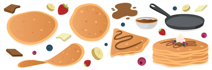 Pancakes - Illustrations around the Candlemas Festival - Pancakes and garnishes