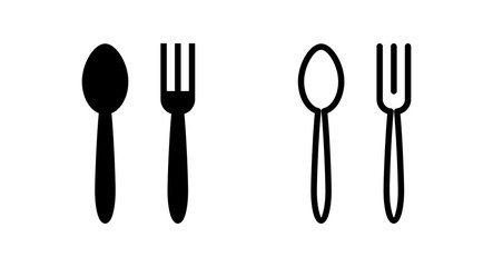 spoon and fork icon vector illustration. spoon, fork and knife icon vector. restaurant sign and symbol