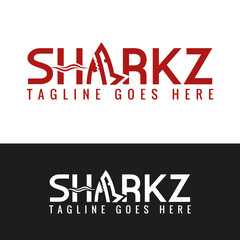 Obraz premium Wild Shark vector Logo for company, real estate, finance and sport. mascot shark sports game vector logo design, Cartoon Shark logo and mascot isolated on white background - Vector,