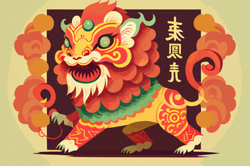 dragon and lion dance banner