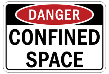 Confined space sign and labels