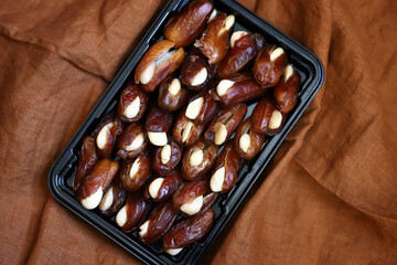 Dates with nuts inside. Oriental sweets.