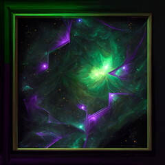 abstract background with glowing lines fractal background with space  with glowing stars