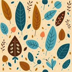 seamless pattern with leaves