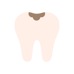 tooth with caries. Vector illustration.