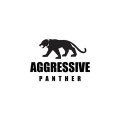 Aggressive Panther logo vintages animal