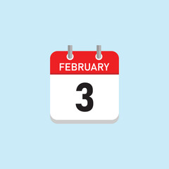 February 3 Concept Design. Vector Illustration.