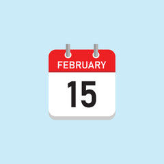 February 15 Concept Design. Vector Illustration.