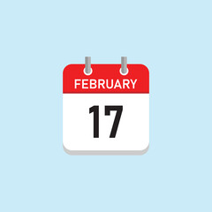 February 17 Concept Design. Vector Illustration.