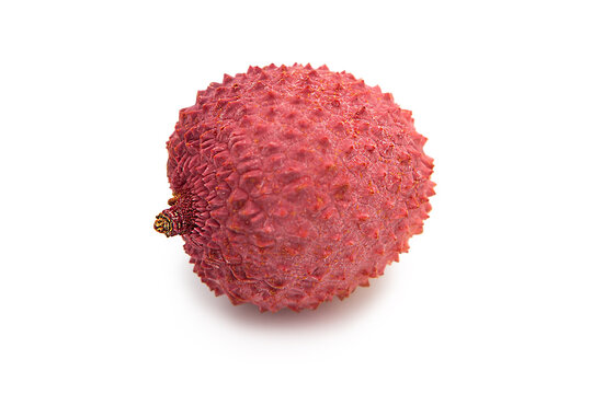 Ripe lychee isolated on white background. Clipping path.