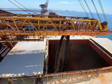 Conveyors in Brazil loading Iron Ore