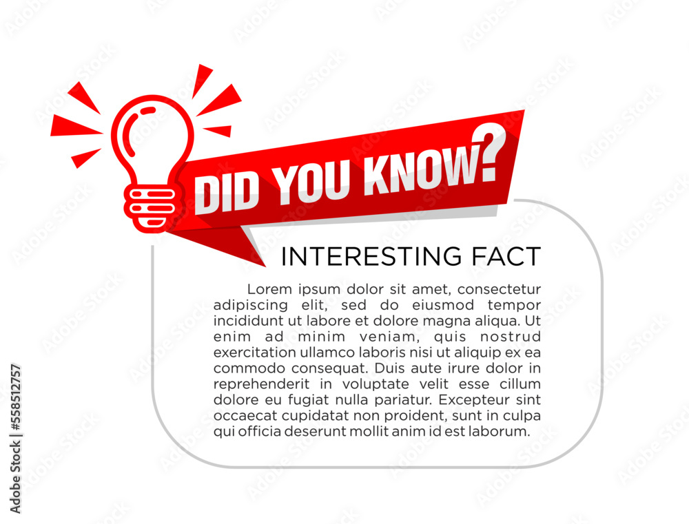 Fototapete funny bubble for copying text. did you know web banner with frame and bulb, idea box, quote for inte