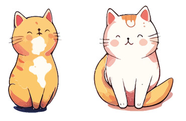 kinder, kinderbuch, cartoon, cute, kawaii, illustration, cat, kids, party, cheeky, kinderbild, herz, cat, comic, sport gemalt, glück, niedlich 