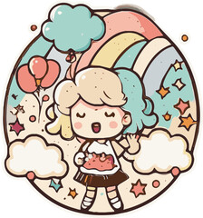 kinder, kinderbuch, cartoon, cute, kawaii, illustration, cat, kids, party, cheeky, kinderbild, herz, cat, comic, sport gemalt, glück, niedlich 