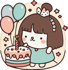 kinder, kinderbuch, cartoon, cute, kawaii, illustration, cat, kids, party, cheeky, kinderbild, herz, cat, comic, sport gemalt, glück, niedlich 