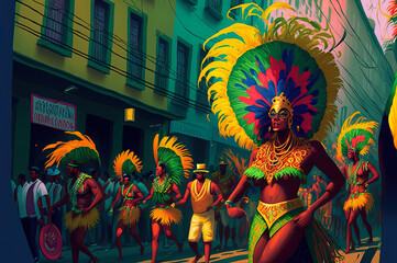 Brazilian carnival illustration