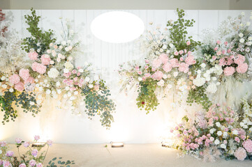 Wedding backdrop background,  flower decoration