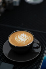 hot latte art coffee, relax time, morning