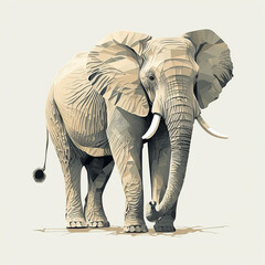 Elephant Vector Art AI Generated