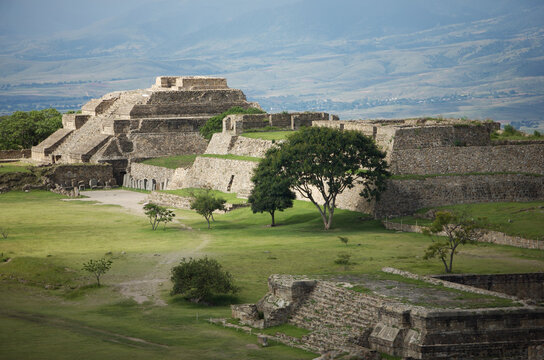 Los Danzantes, or The Dancers building, in the ancient Zapotec city of Monte Alban near Oaxaca, Mexico