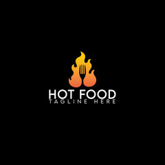 hot food logo, spicy logo, minimalist and business logo design in vector template.