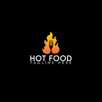 hot food logo, spicy logo, minimalist and business logo design in vector template.