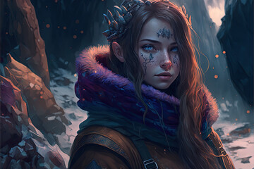 Fantasy portrait of an adventurer with long hair