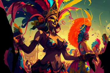 Foto op Plexiglas Carnaval portrait of beautiful girl in carnival