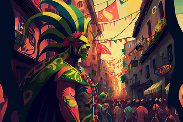 carnival in the city illustration