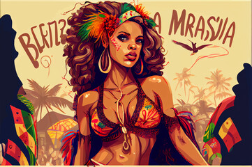 Obraz na płótnie Canvas brazilian carnival illustration