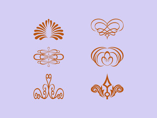 Obraz premium set of elements for design Different styles floral corners elements template with on clean background