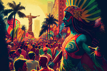 carnival in the city illustration