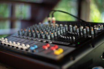 sound check for concert, mixer control, music engineer, backstage