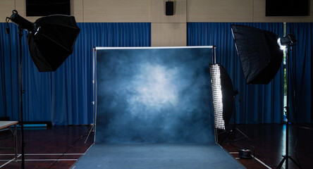 photo background for portrait, blue color paint texture