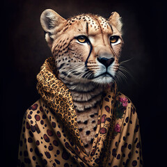 a cheetah is not a fashion accessory, cheetah portrait, generative ai