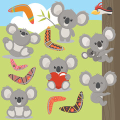 Cute Koala Bears vector artwork