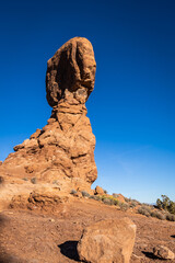 Fototapeta na wymiar Balancing rocks. A tourist location in the desert of Utah.