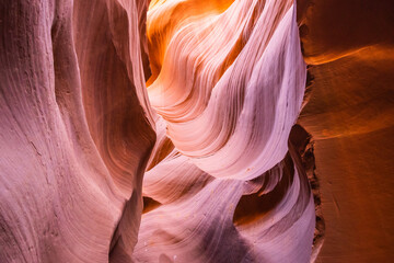 Details of the sandstone formations of Antelope canyon in Arizona
