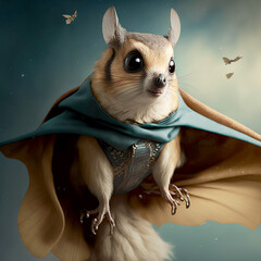 A flying squirrel is not a fashion accessory , squirrel portrait, generative ai