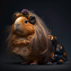 A guinea pig is not a fashion accessory , guinea pig portrait, generative ai