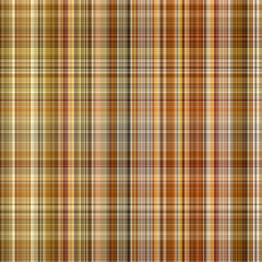 Woodland brown tartan seamless pattern textile. Tonal autumnal forest plaid with organic texture. Background of orange stripe for rough wallpaper. 