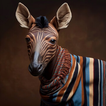 A okapi is not a fashion accessory , okapi portrait, generative ai