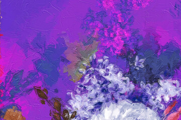 Naklejka na ściany i meble Beautiful abstract peony rose floral illustration