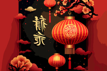 background of chinese new year with lantern