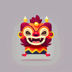 Chinese new year 2023, spring festival, lion folklore dance culture