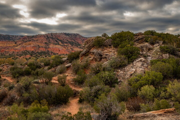 Hiking the Beautiful Palo Duro Canyon State Park in the Near Amarillo, Texas.